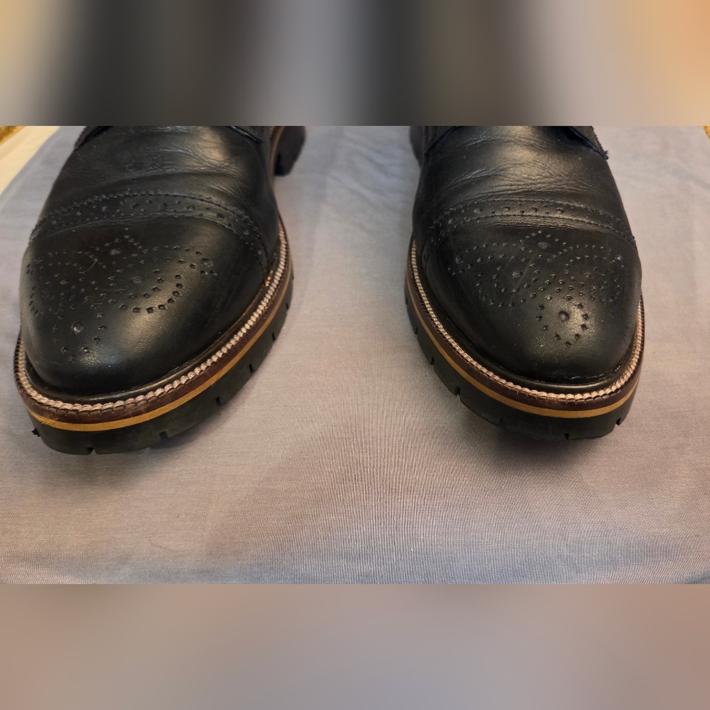 Johnston & Murphy Black Leather Lace-Up Boots Size 9 - Picture 4 of 7
